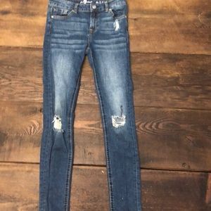 Seven For All Mankind Dark Wash Ripped Jeans
